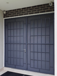 Security double door with DVA vision mesh
